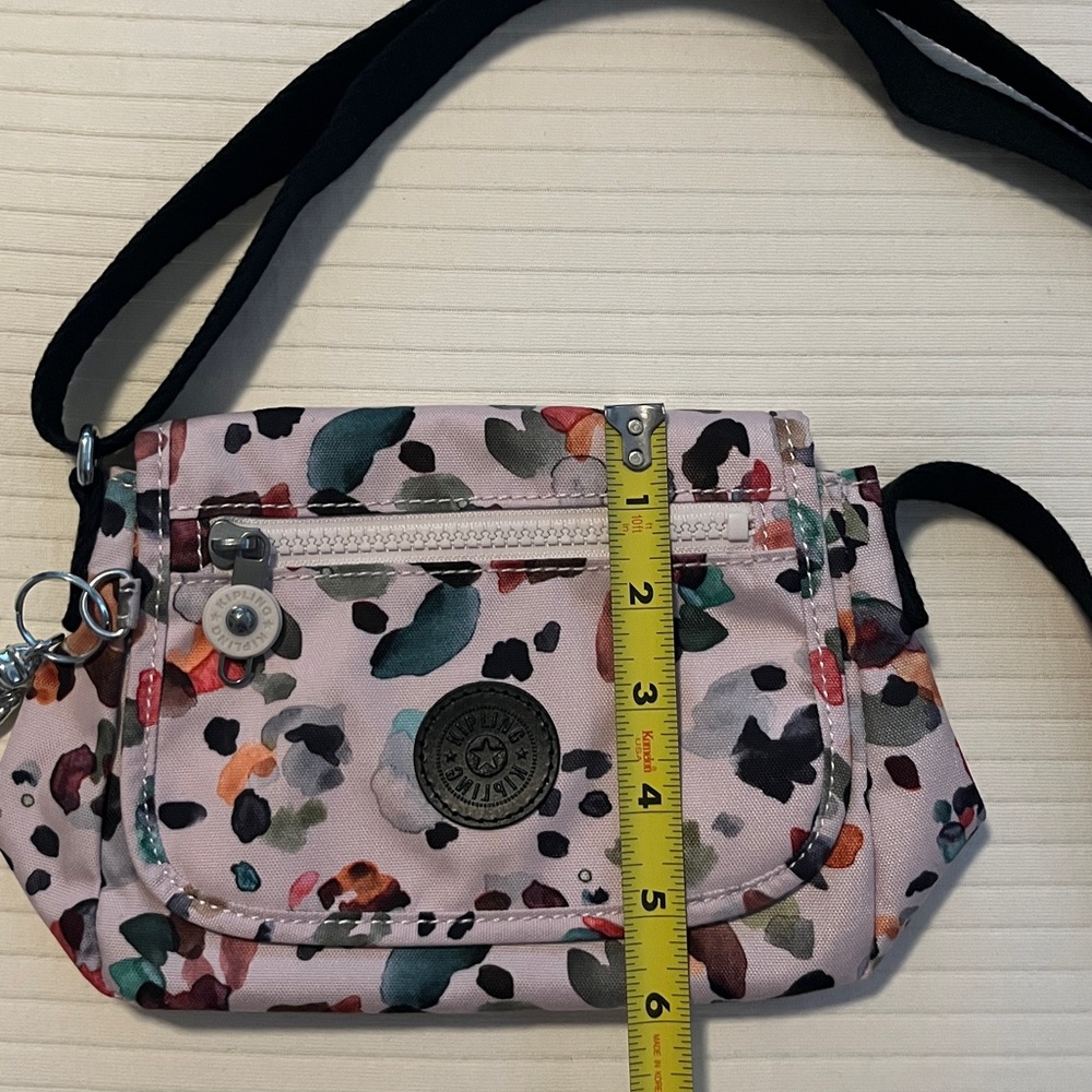 Kipling Colorful Animal Print Crossbody Bag with Black Strap - Picture 9 of 10